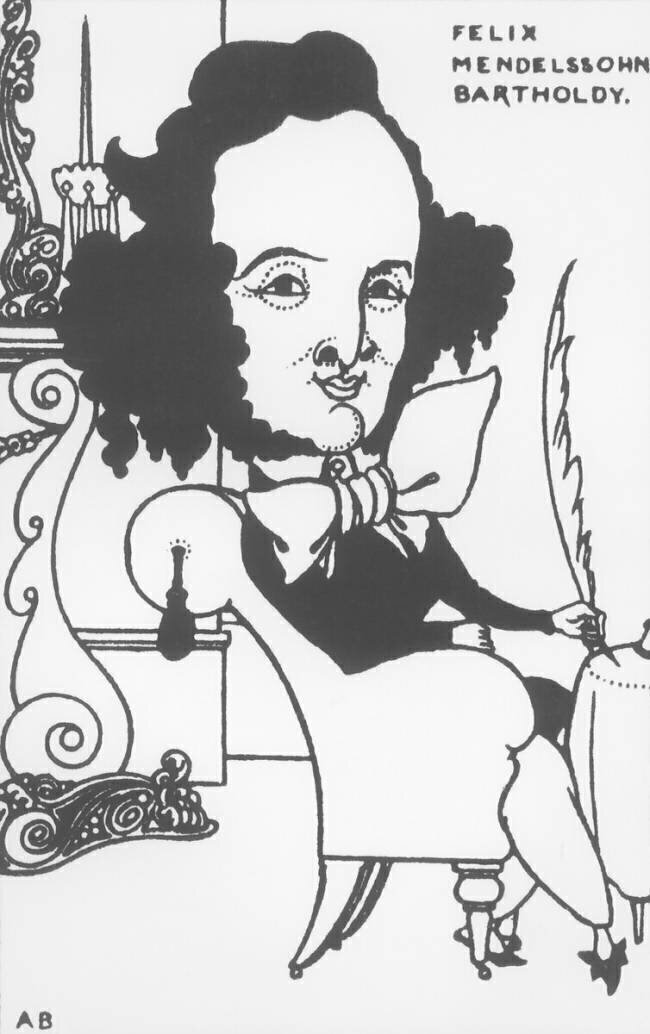 Caricature of Felix Mendelssohn Aubrey Beardsley