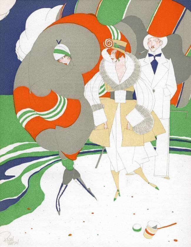 Caricature of Flappers Wearing Furs Ralph Barton