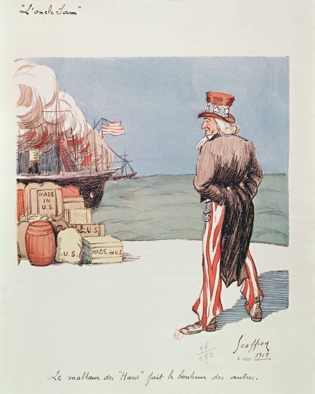 Caricature of 'Uncle Sam' at the time of the 1st World War Henri Jules Jean Geoffroy
