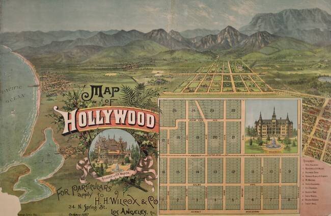Carte et plan de Hollywood en Californie. anonymous