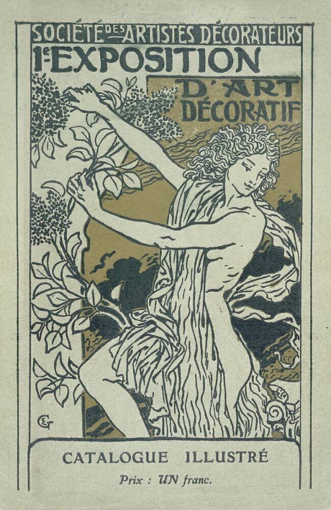 Catalogue cover for the 1st Exhibition of Decorative Art in Paris Eugène Grasset