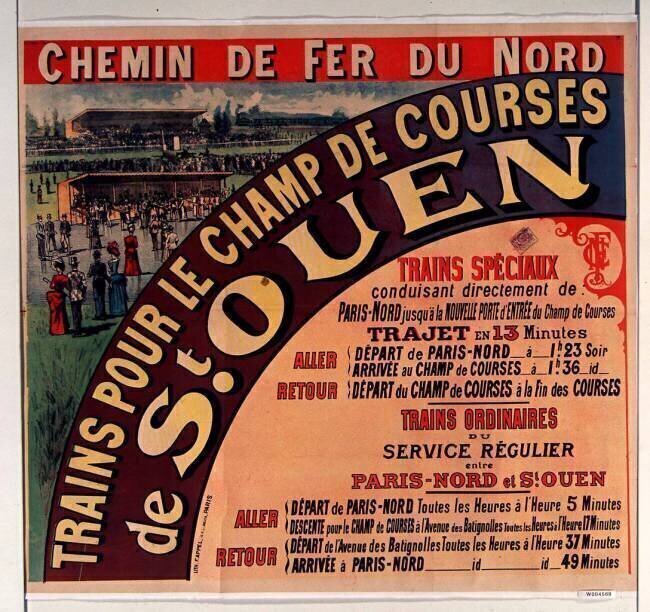 Chemin de fer du Nord. Trains pour le champ de courses de St Ouen anonymous