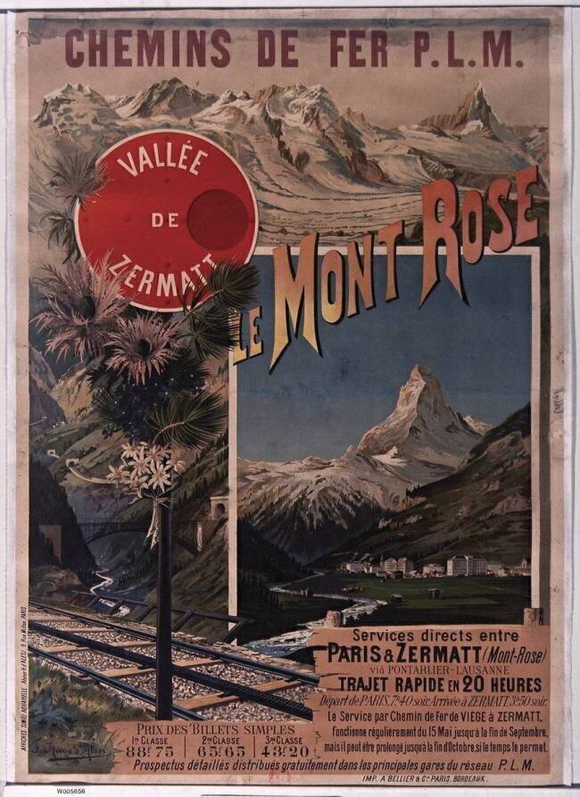 Chemins de fer P. L. M. Le Mont Rose Hugo d'Alesi