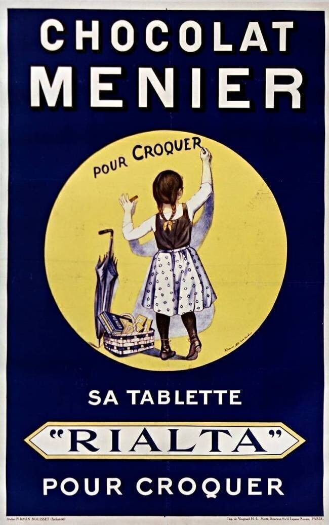 Chocolat Menier pour croquer. Sa tablette "Rialta" Firmin Bouisset