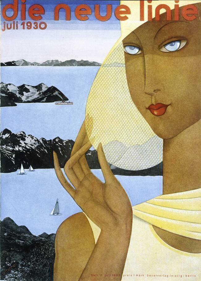 Femme devant la cote scandinave Otto Arpke