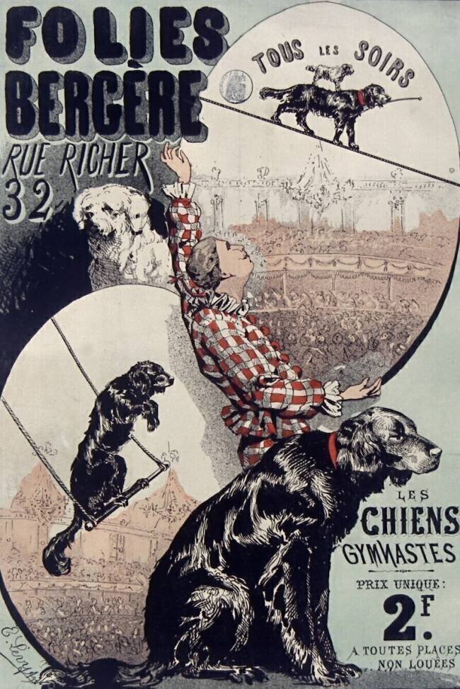 Folies-Bergère : Les chiens gymnastes Imprimerie Emile Lévy (Paris)