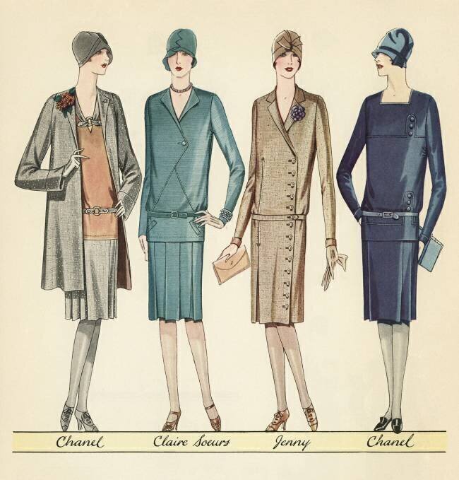 Four Flappers Modelling French Designer Outfits anonymous