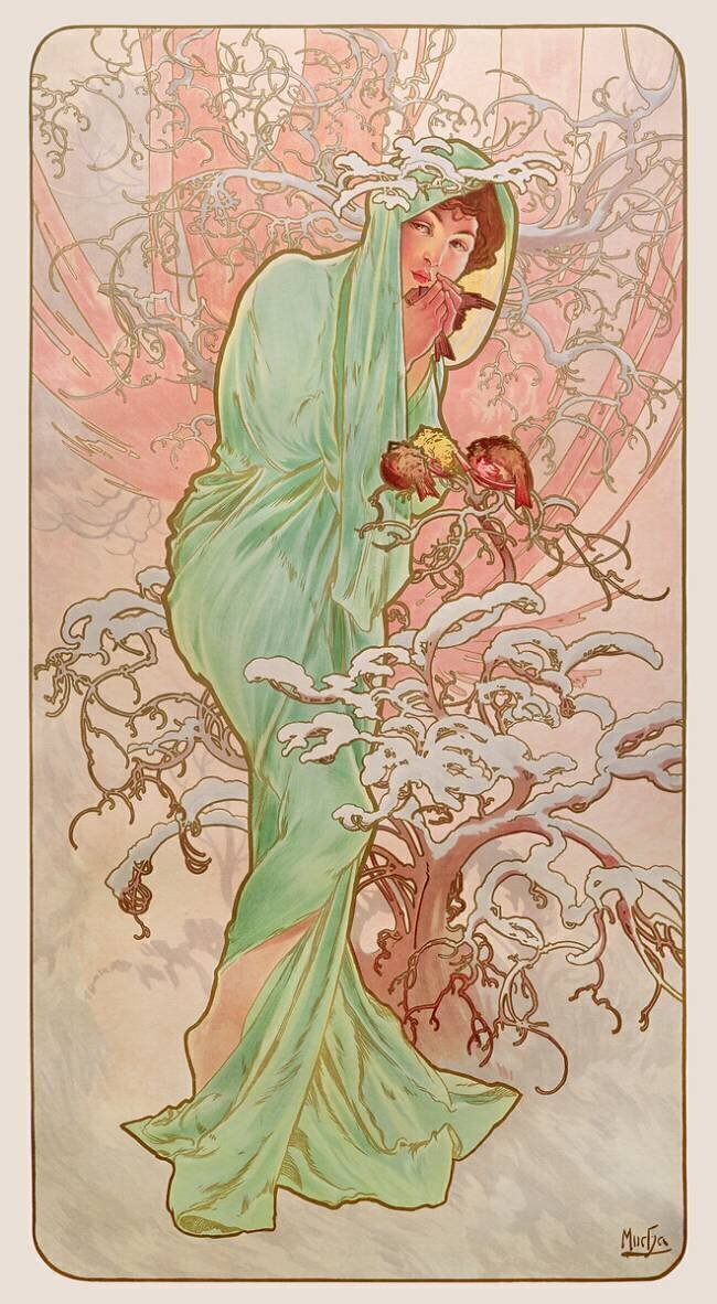 Four Seasons: Winter Alfons Mucha