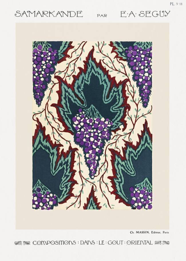 Grape Pattern. Samarkand: 20 Colour Compositions in the Oriental Style Émile-Allain Séguy