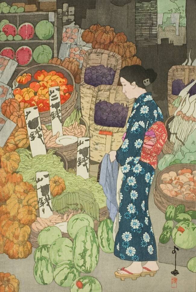 Greengrocery at Nezu (Nezu shojiki yaoya) Hiroshi Yoshida