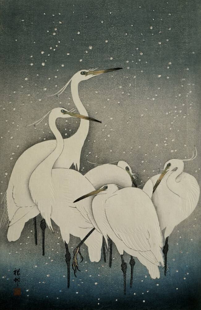 Group of Egrets Ohara Koson