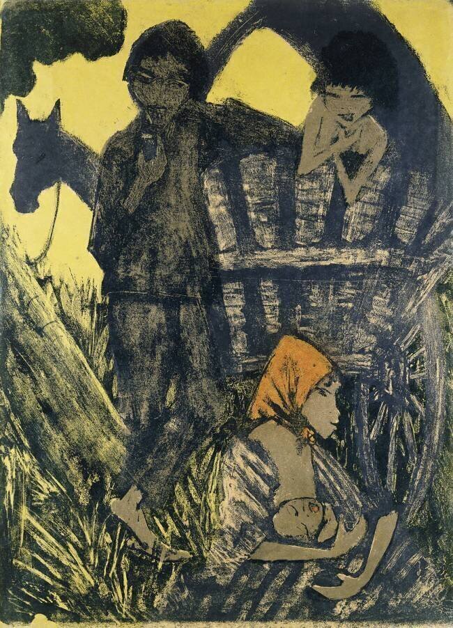 Gypsy Family on a Wagon Otto Mueller