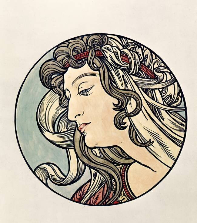 Head of a Woman Alfons Mucha