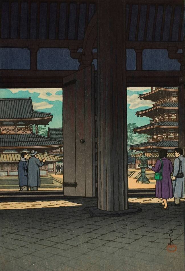 Horyu Temple Hasui Kawase