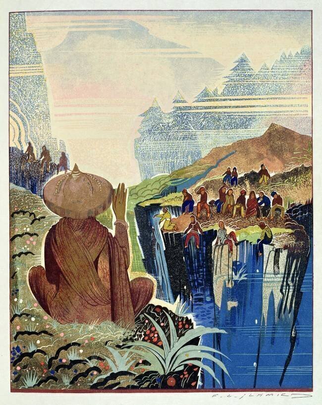 Illustration for 'Kim' by Rudyard Kipling François-Louis Schmied