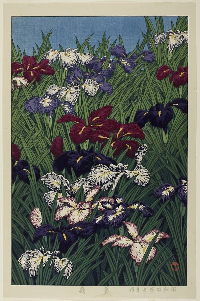 Irises, July 1929 Hasui Kawase