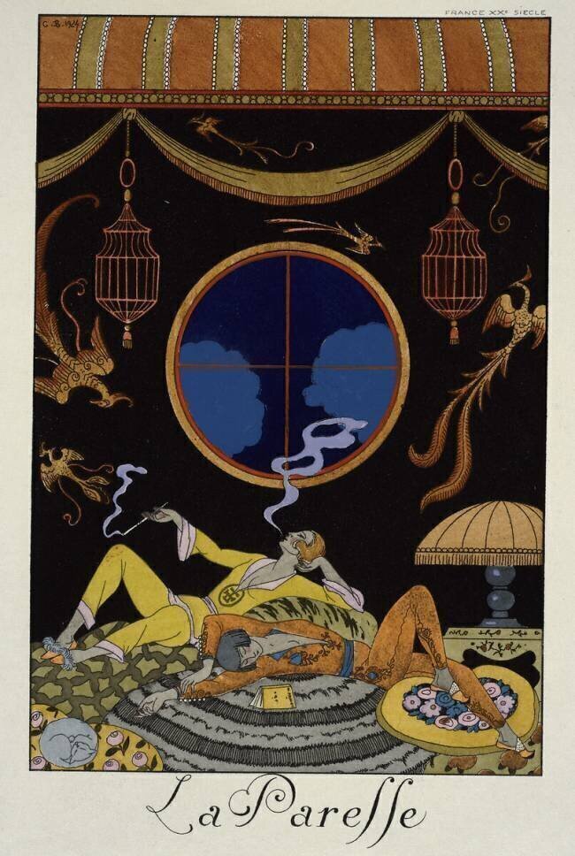 La Paresse, une fumeuse George Barbier