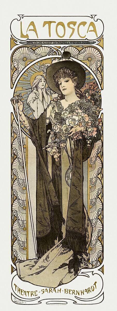 La Tosca, Drame en cinq actes et six tableaux de M. Victorien Sardou, Théâtre Sarah-Bernhardt Alfons Mucha