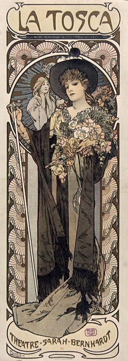 La Tosca, théatre-Sarah-Bernhardt Alfons Mucha