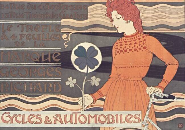 Le Trèfle à quatre feuilles de la marque Georges Richard. Cycles et automobiles. Eugène Grasset
