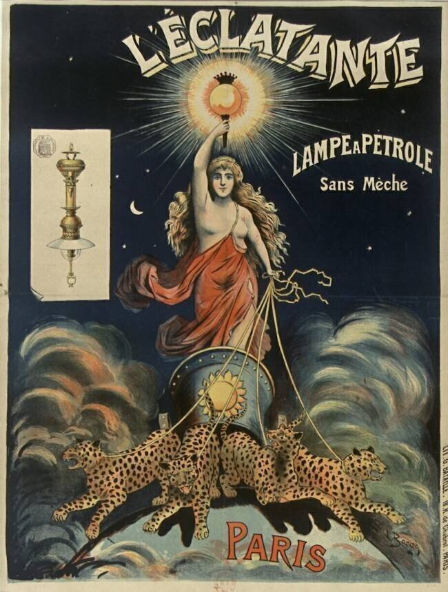 L'Eclatante. Lampe à pétrole sans mèche Berge L.