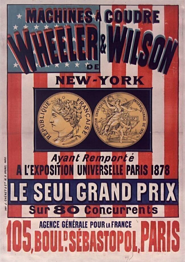 Machines à coudre Wheeler & Wilson de New York Jules Chéret
