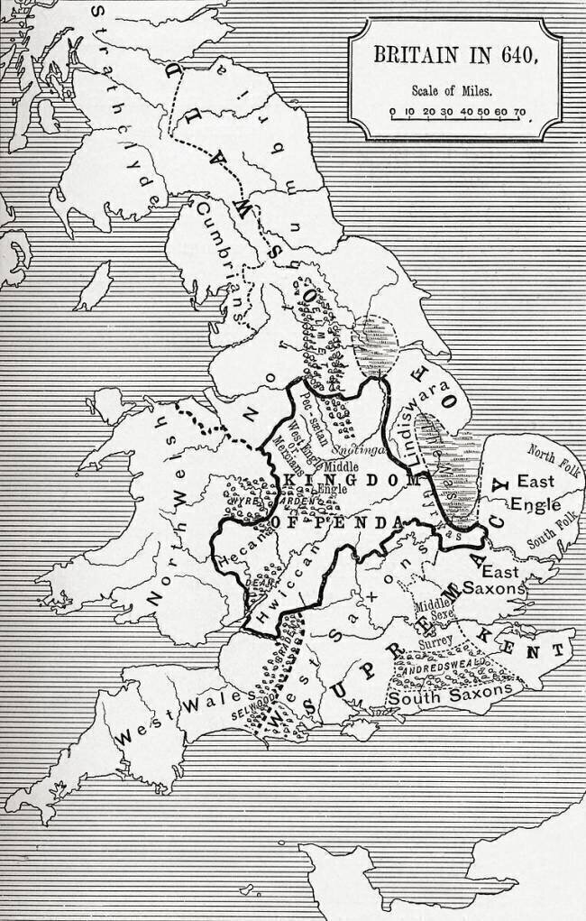 Map of Britain in 640 English School