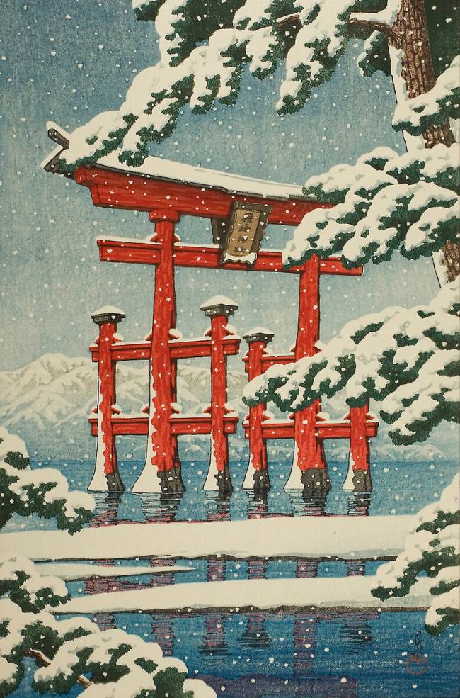 Miyajima in Snow Hasui Kawase