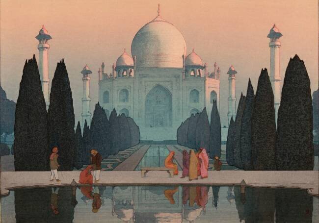 Morning Mist in Taj Mahal Hiroshi Yoshida