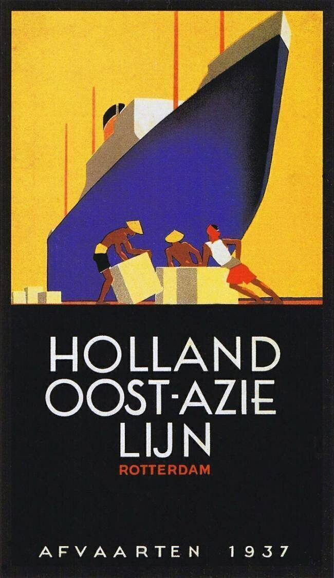 Netherlands: Advertising poster for the Dutch East Asia Line, Rotterda anonymous