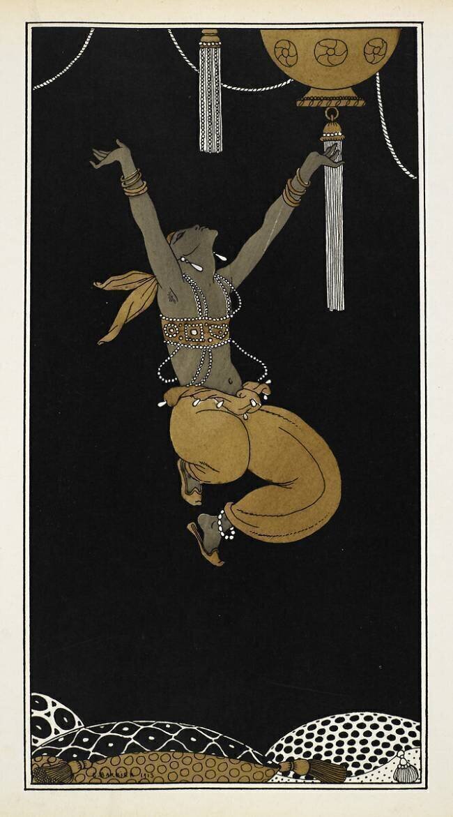 Nijinsky comme l'esclave d'or dans Sheherazade George Barbier