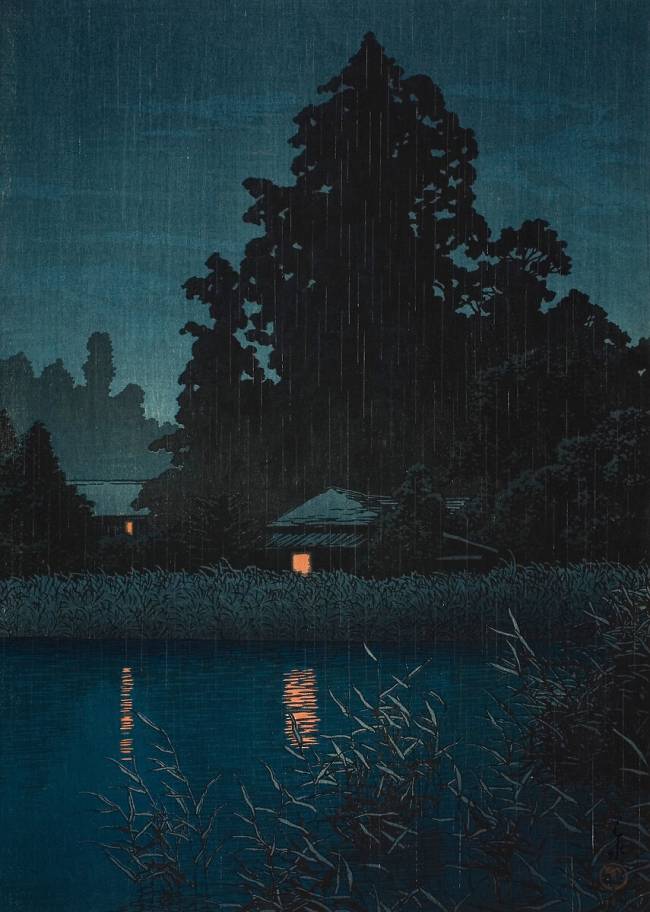 Omiya in the Rain, 1930 Hasui Kawase