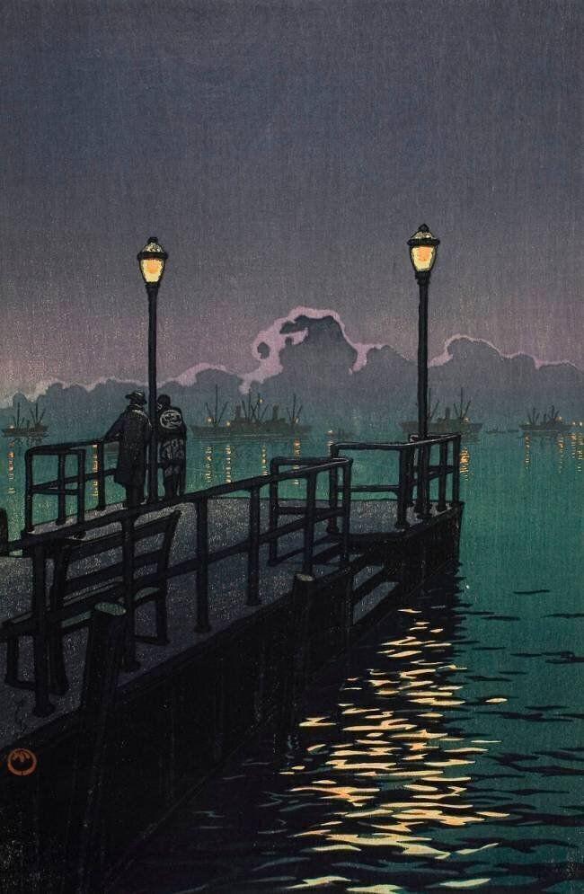 Pier at Otaru Hasui Kawase