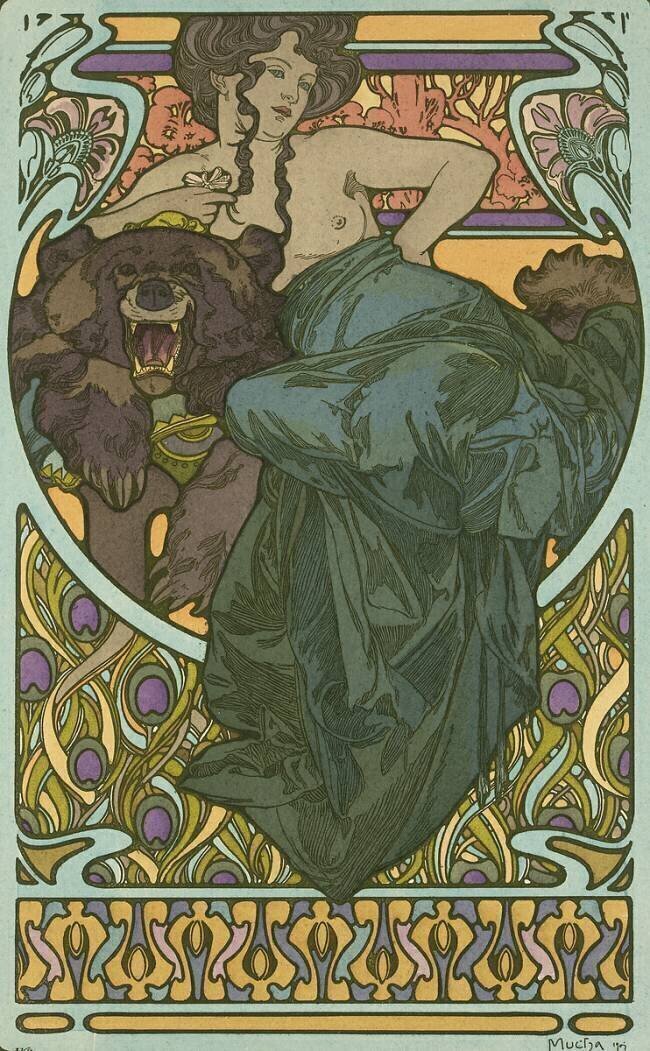 Plate 47 from the book 'Documents Décoratifs' Alfons Mucha