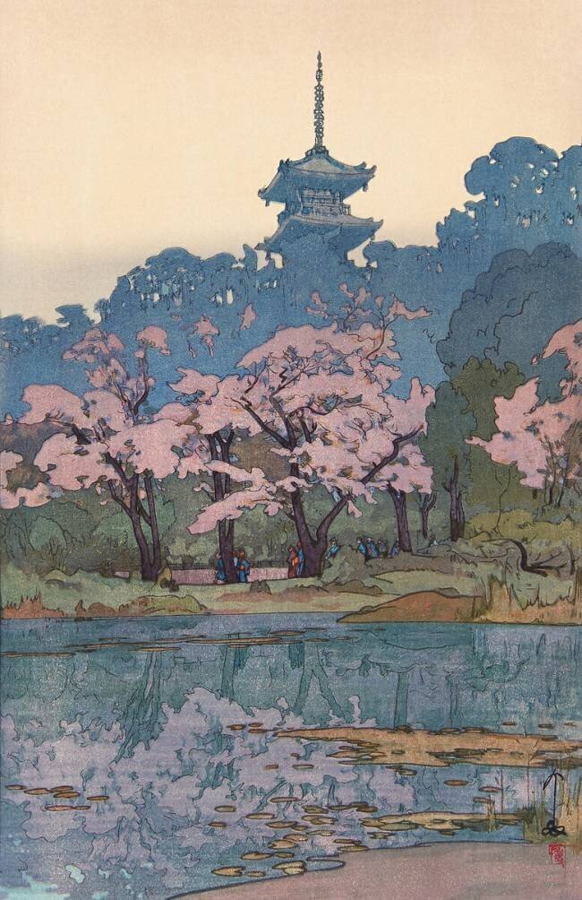 Plum garden in the Ueno Park Hiroshi Yoshida