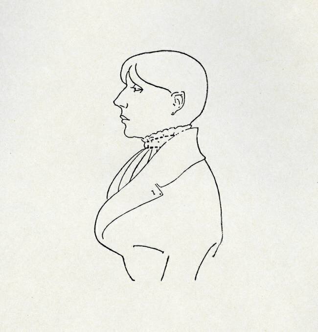 Portrait of the artist in outline Aubrey Beardsley