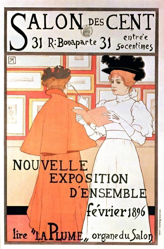 Poster advertising a exhibition at the 'Salon des Cent' Armand Rassenfosse