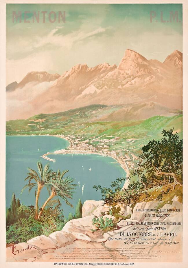 Poster advertising Menton Tanconville