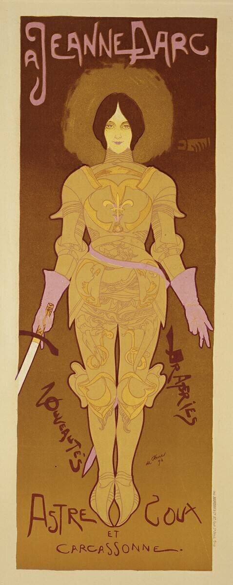 Reproduction of a poster advertising 'Joan of Arc' costumes at a drapery shop Georges de Feure