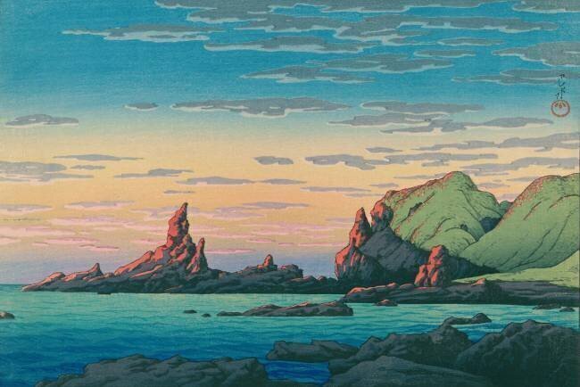 Ryuga Island, Oga Peninsula Hasui Kawase