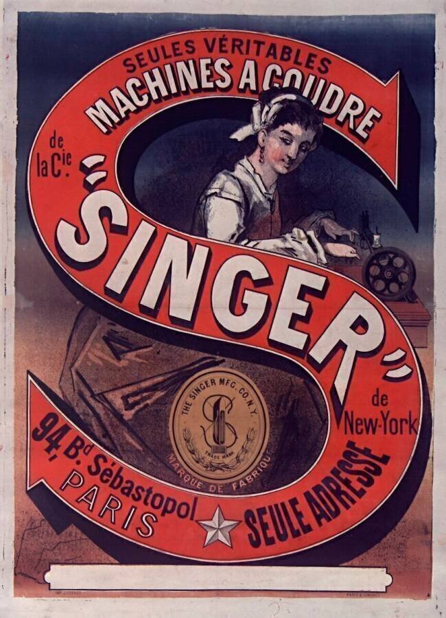 Seules véritables machines à coudre de la Cie Singer de New York Jules Chéret