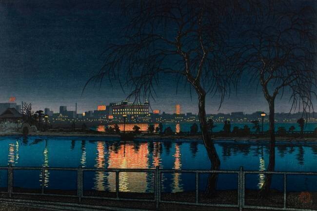 Shinobazu Pond at Night (Yoru no chihan [Shinobazu no ike]) Hasui Kawase