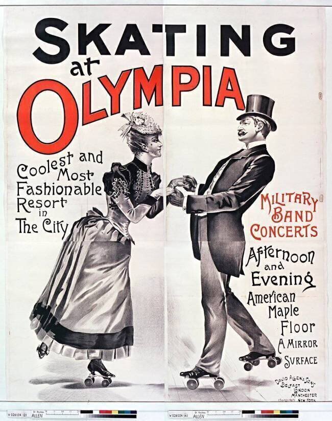 Skating at Olympia, coolest and most fashionable resort in the city, Military band concerts, Afternoon and evening... anonymous