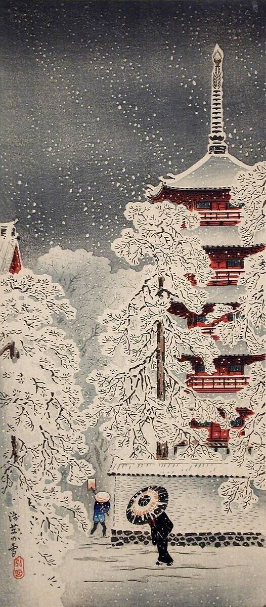 Snow at Asakusa, Yedo, Musashi Province Takahashi Hiroaki