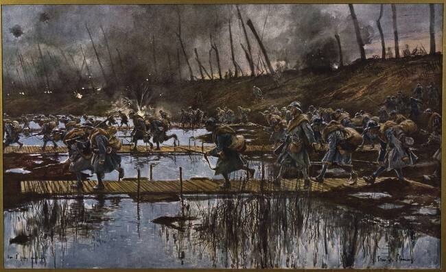 Sur l'Yser, août 1917 François Flameng