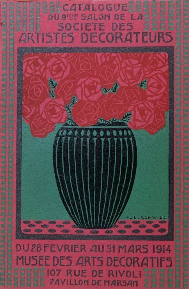 The catalogue front cover of the 'Societe des Artistes Decorateurs' 9th Salon François-Louis Schmied