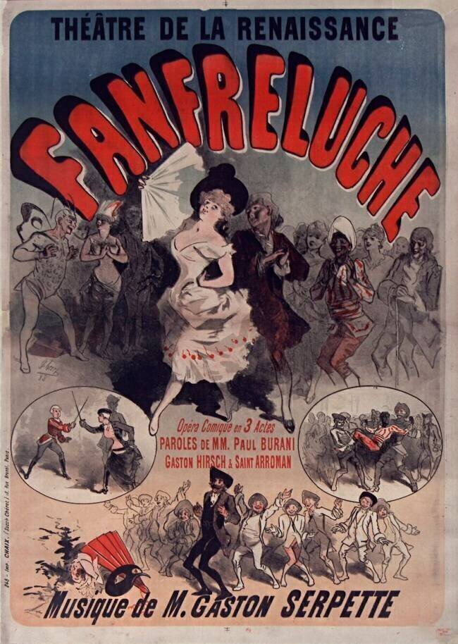 Théâtre de la Renaissance : Fanfreluche, opéra comique en 3 actes Jules Chéret