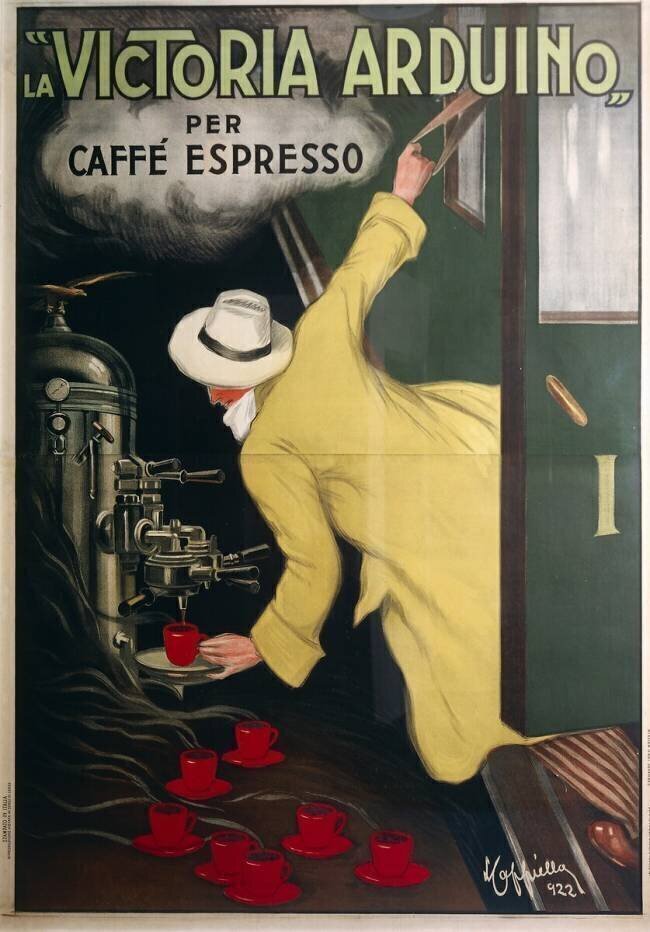 Victoria Arduino espresso coffee machine Leonetto Cappiello