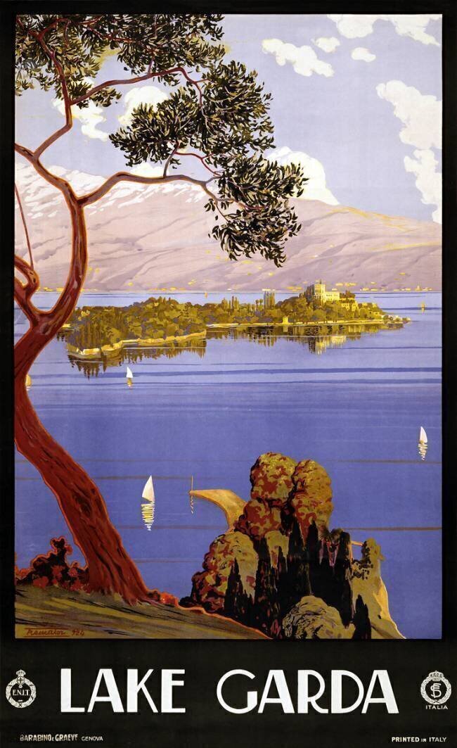 Vintage Poster for Lake Garda Severino Trematore