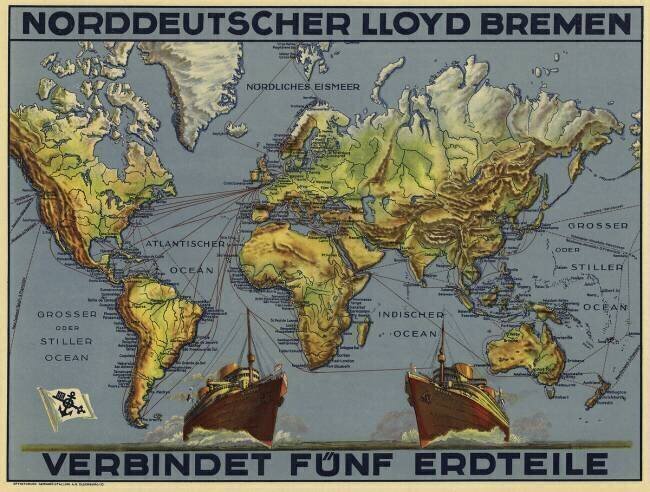 Weltkarte des Norddeutschen LLoyd anonymous